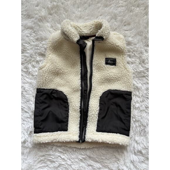 Bass Boys Sz. 4T Cream Plush Fleece Zip Vest. Great Quality, Cute - Picture 1 of 7